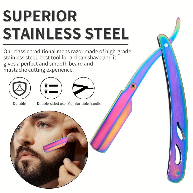 Pro Barber Straight Edge Razor Blade Set with 100 Pack Blades