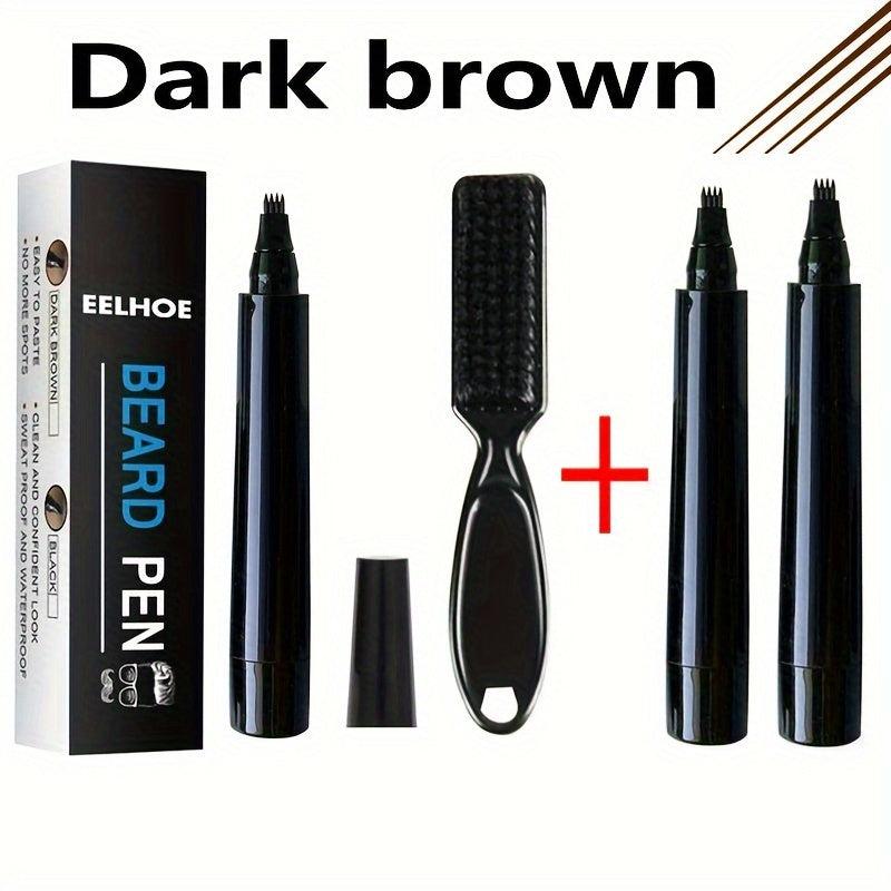 3PCS Beard Filler Kit Waterproof Long Lasting Natural Makeup Beard Pen