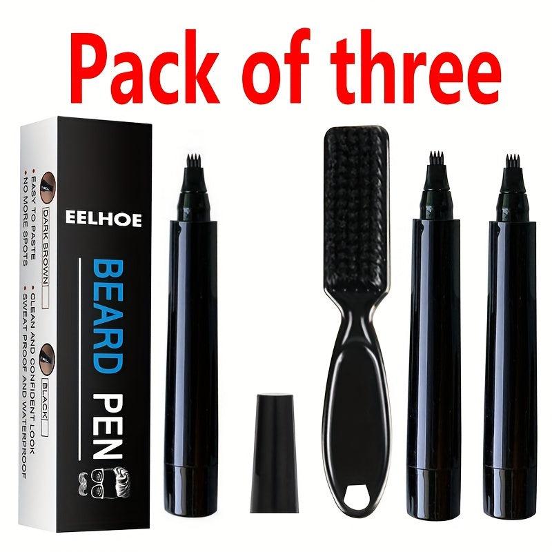 3PCS Beard Filler Kit Waterproof Long Lasting Natural Makeup Beard Pen