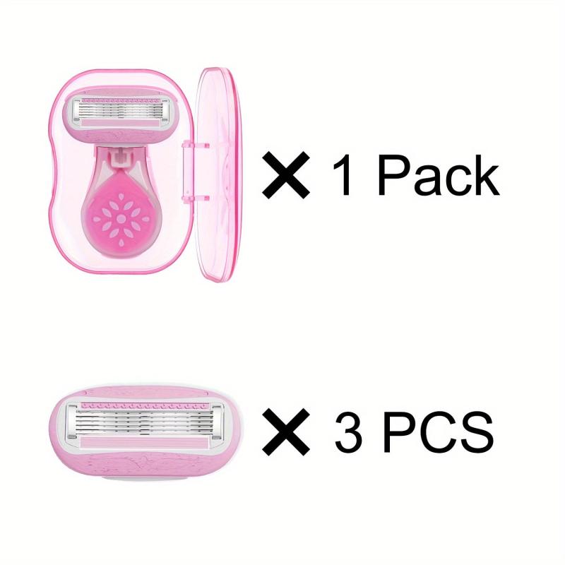 5-Layer Pink Drop Shaped Women's Shaving Razor with Storage Box