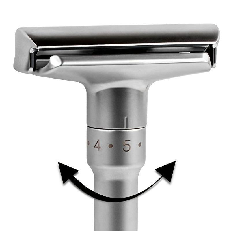 Adjustable Double Edge Safety Razor + 5 Blades for Smooth Shaving