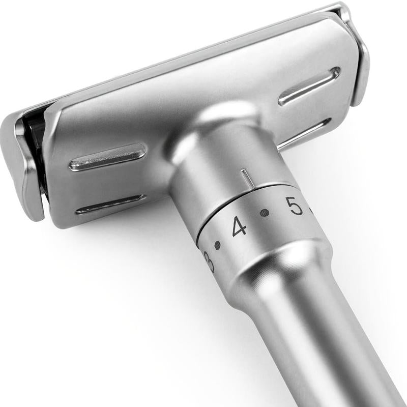 Adjustable Double Edge Safety Razor + 5 Blades for Smooth Shaving