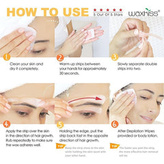 12 Sheets Honey Waxing Strips for Painless Hair Removal