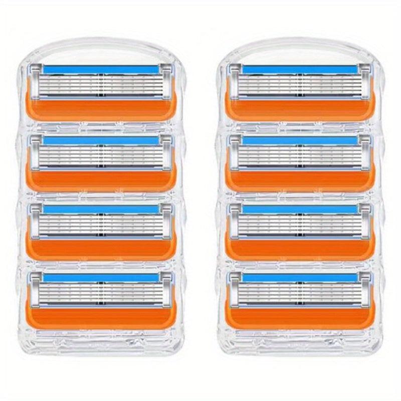 Men's Razor Blade Refills 8 Count 5 Layers Replaceable Heads