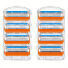 Men's Razor Blade Refills 8 Count 5 Layers Replaceable Heads