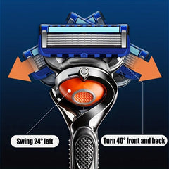 Stainless Steel Manual Razor Set with 12 Refills