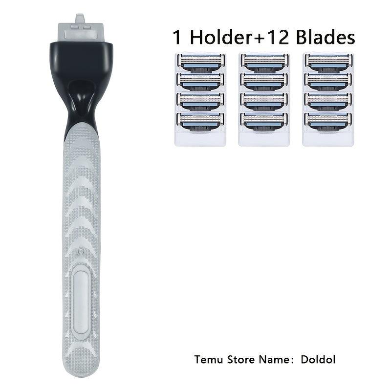 3-Layer Safety Razor Set with 36 Blades & Holder - Stainless Steel Shaving Kit