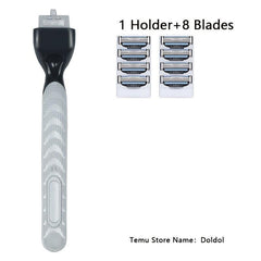 3-Layer Safety Razor Set with 36 Blades & Holder - Stainless Steel Shaving Kit