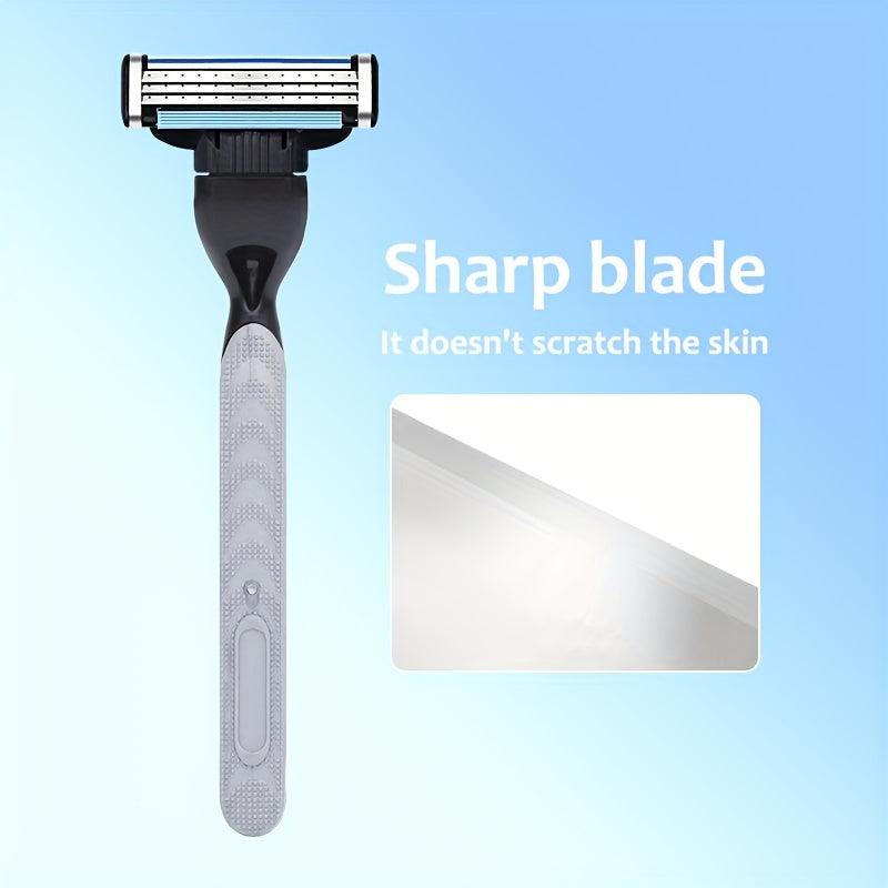 3-Layer Safety Razor Set with 36 Blades & Holder - Stainless Steel Shaving Kit