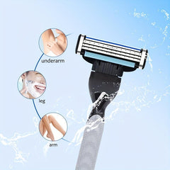 3-Layer Safety Razor Set with 36 Blades & Holder - Stainless Steel Shaving Kit