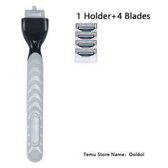3-Layer Safety Razor Set with 36 Blades & Holder - Stainless Steel Shaving Kit