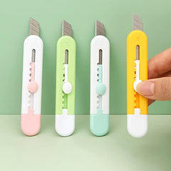Compact Utility Box Cutter Retractable Knife for Office and Crafts