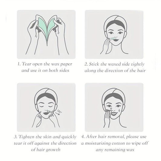 Facial Body Wax Strips Hypoallergenic Lip Hair Removal Wax Strip