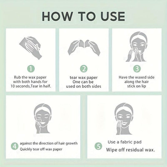 Facial Wax Strips - Hair Removal Pads