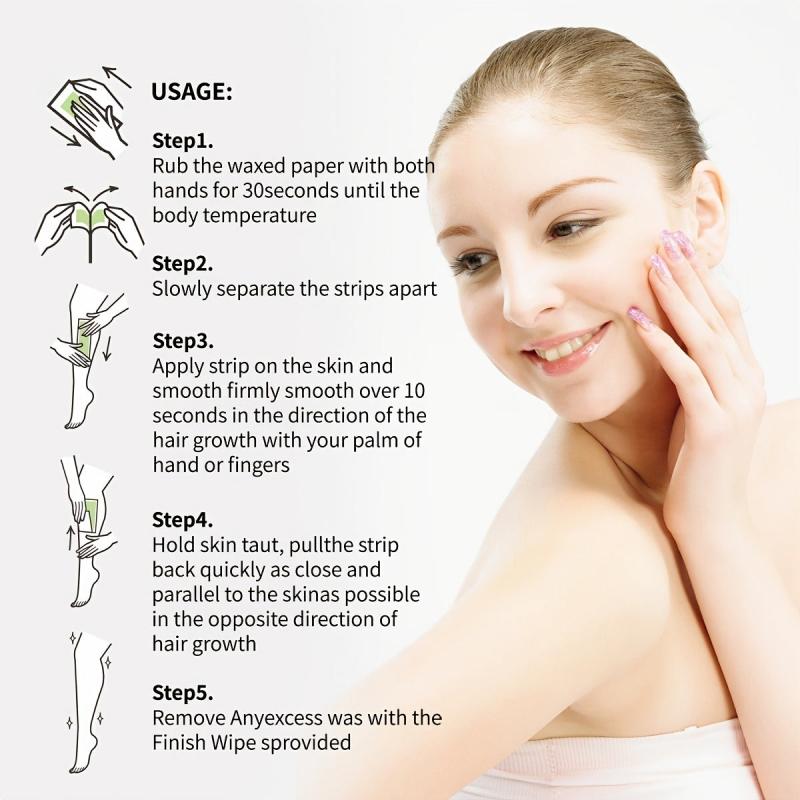 Hair Removal Kit with Cream and Wax Strips - Painless and Effective