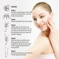 Hair Removal Kit with Cream and Wax Strips - Painless and Effective