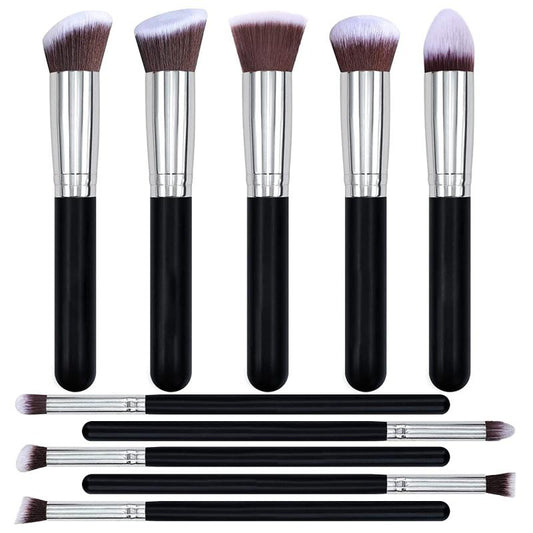 10pcs Synthetic Makeup Brush Set for All Skin Types and Makeup Looks