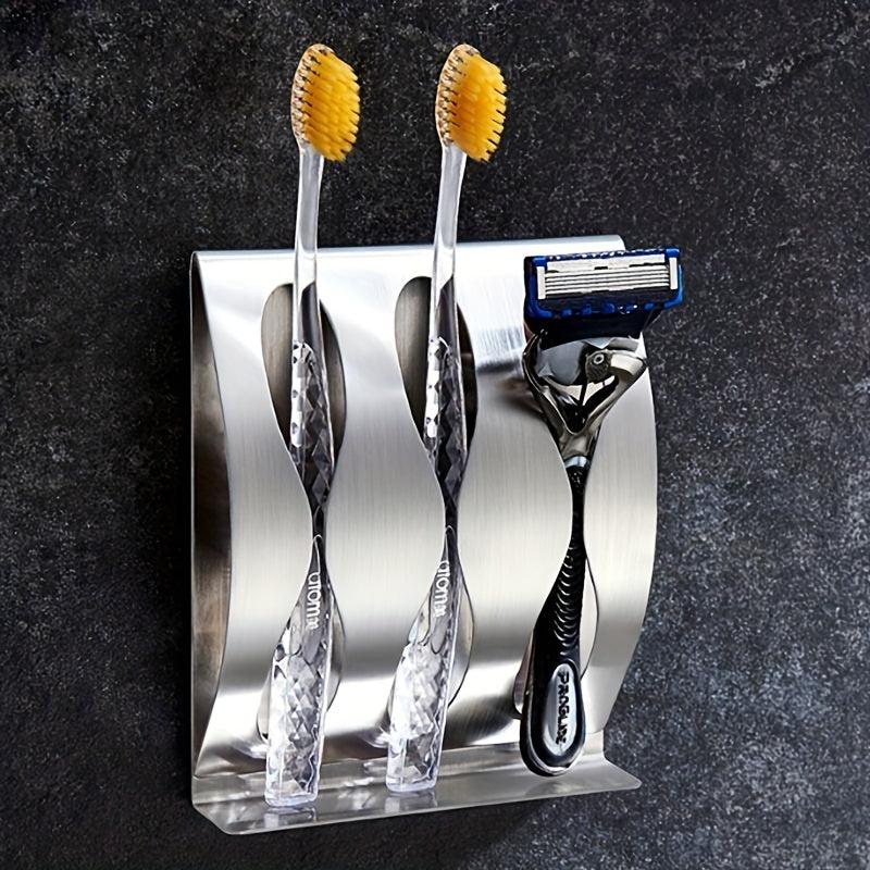 Wall Mounted Toothbrush Holder Stainless Steel Self Adhesive