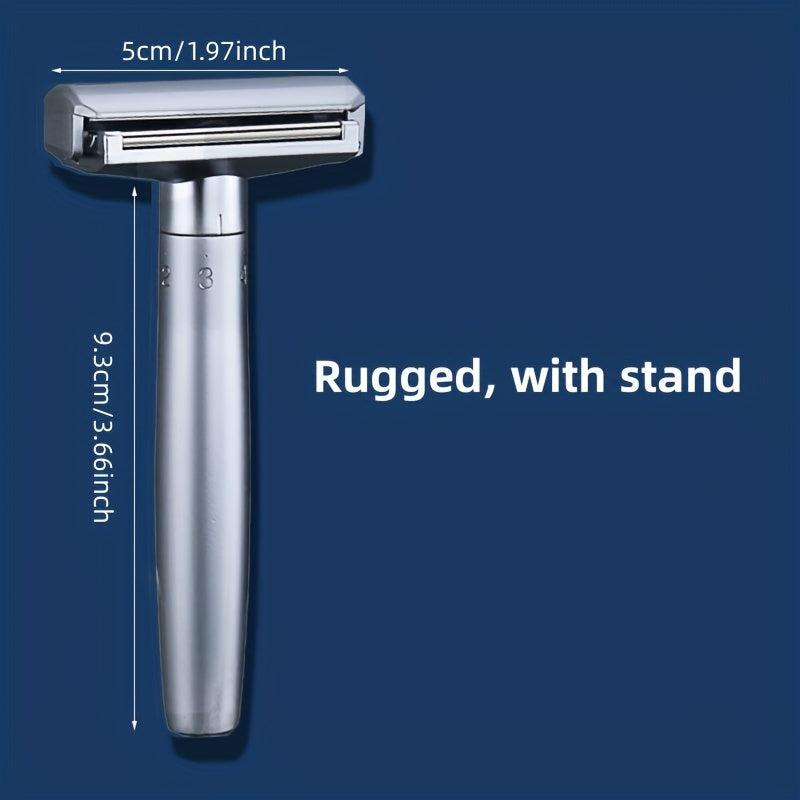 Shaving Kit 5 Blade Refills & Blade Cover Easy Grip Handle Shaving Starter Set