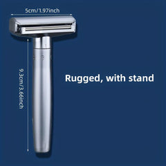 Shaving Kit 5 Blade Refills & Blade Cover Easy Grip Handle Shaving Starter Set