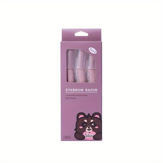3pcs Foldable Women's Razors Makeup Facial Eyebrow Lip Razor