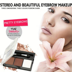 3 Shade Eyebrow Powder Kit - Natural Light Matte Texture