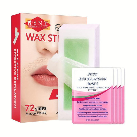 72 Facial Wax Strips Women All Skin Types Effective Depilation