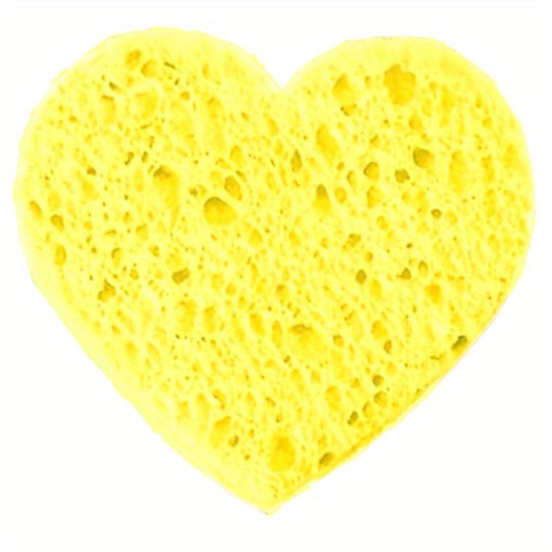 20pcs Heart Shape Facial Sponges Natural Sponge Pads Exfoliating Makeup Removal