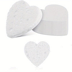 20pcs Heart Shape Facial Sponges Natural Sponge Pads Exfoliating Makeup Removal