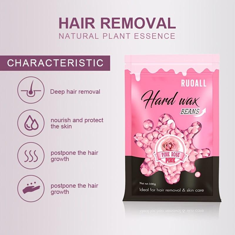 Rose Formula Hard Wax Beads 100g for Sensitive Skin