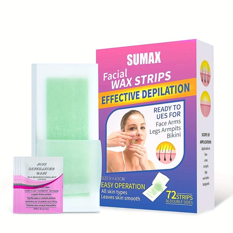 60pcs Body Wax Strips Hair Removal Kit For Women Men All Skin Types