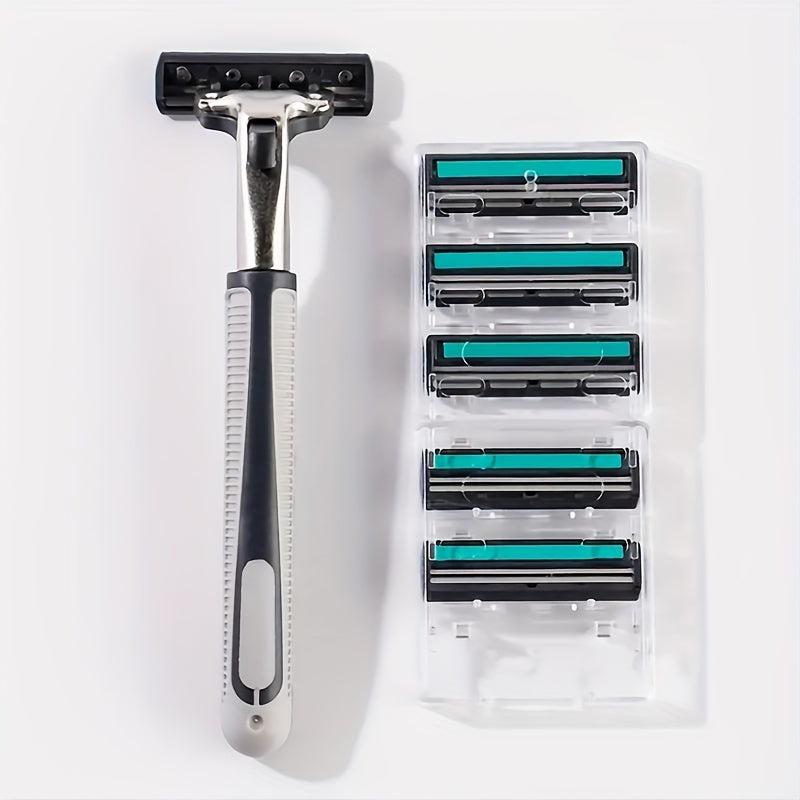 Men's Shaving Razor Blade Set 30 Blades 2 Layers Stainless Steel Manual Razors