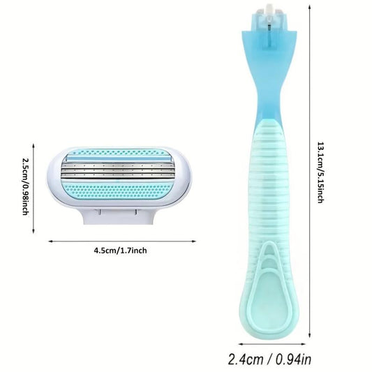 3 Layer Manual Razor Set with 4 Refills Stainless Steel Razors for Women