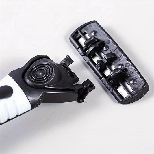 6-Layer Stainless Steel Shaving Razor Blade Set with 1 Holder & 6 Blades