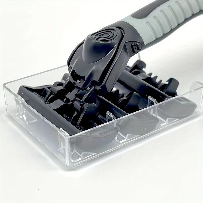 6-Layer Stainless Steel Shaving Razor Blade Set with 1 Holder & 6 Blades