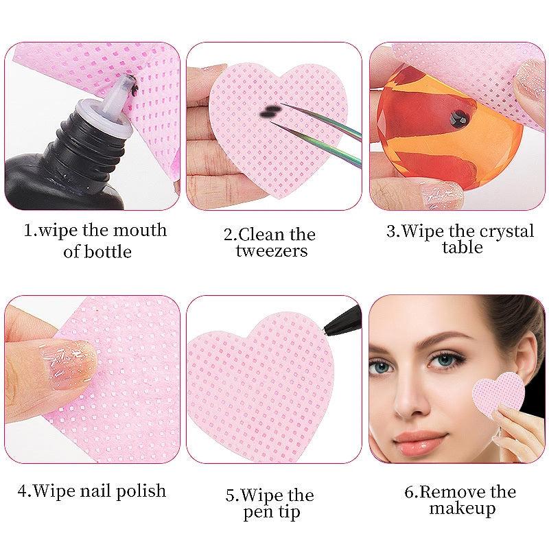 200pcs Nail Wipes & Glue Wipes Soft Lash Glue Nail Polish Remover