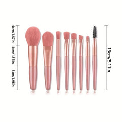 8Pcs Mini Makeup Brush Set Soft Fur Professional Tools
