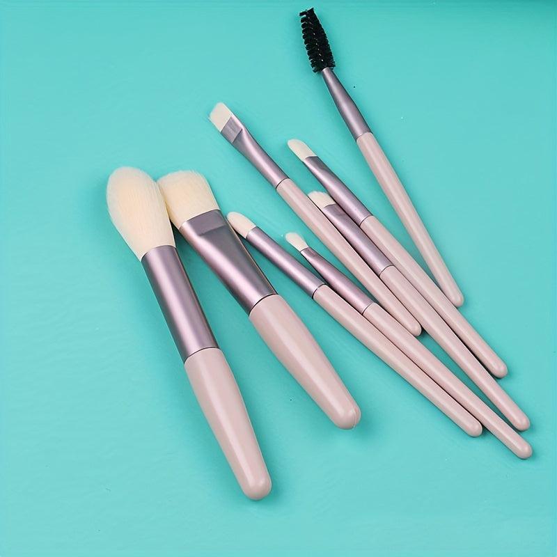 8Pcs Mini Makeup Brush Set Soft Fur Professional Tools