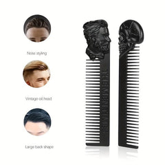 Stainless Steel Beard Comb Skull Handle Hair Styling Tool