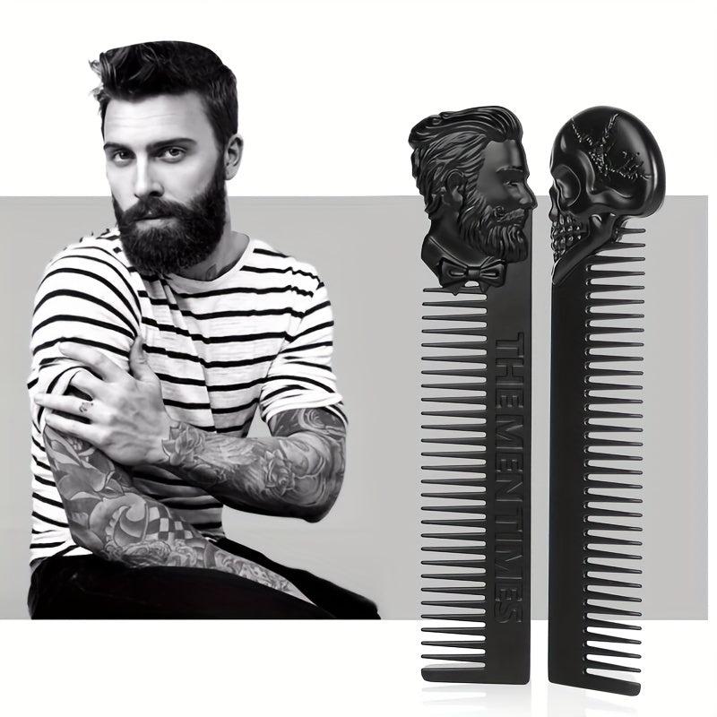 Stainless Steel Beard Comb Skull Handle Hair Styling Tool