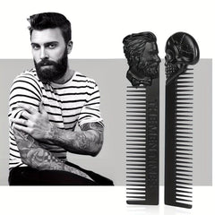 Stainless Steel Beard Comb Skull Handle Hair Styling Tool