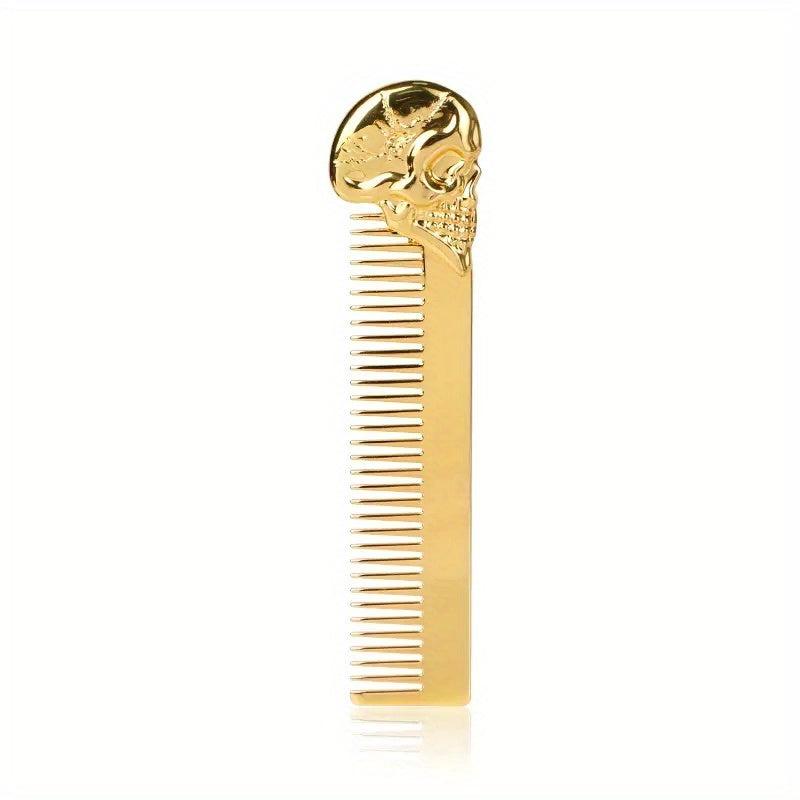 Stainless Steel Beard Comb Skull Handle Hair Styling Tool