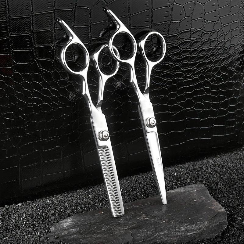 8pcs Hair Cutting Scissors Set with Comb and Case Silver