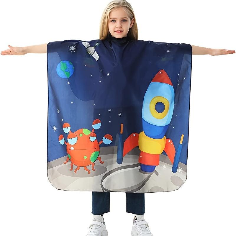 Rocket Pattern Haircut Cape for Boys and Girls