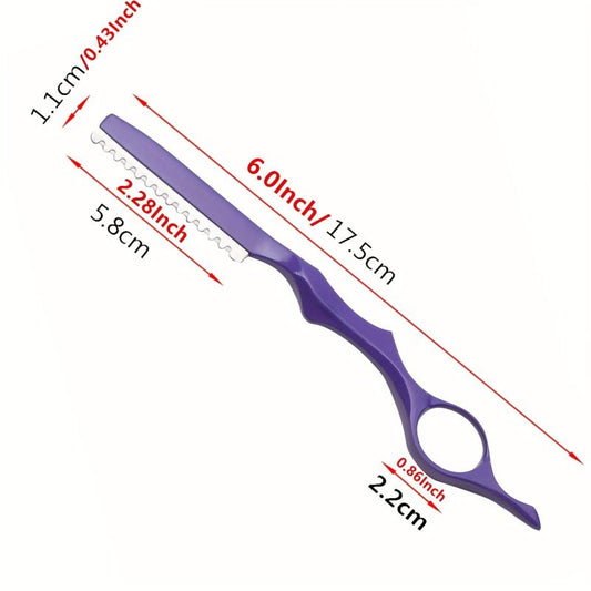 1Pcs Purple Thinning Razors With Blade Professional Salon Barber Razor Blades