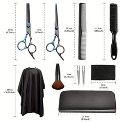 10 Pcs Stainless Steel Hairdressing Shears Set Professional Thinning Scissors