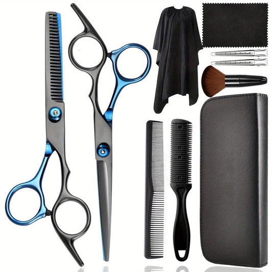 10 Pcs Stainless Steel Hairdressing Shears Set Professional Thinning Scissors