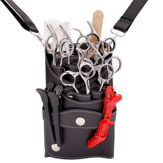 Hair Scissors Pouch Hairdresser Purse Scissors Bag Tool Waterproof PU Leather