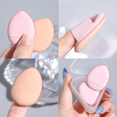 3pcs Finger Size Powder Puff Mini Makeup Puff Soft Water Drop Makeup Sponges