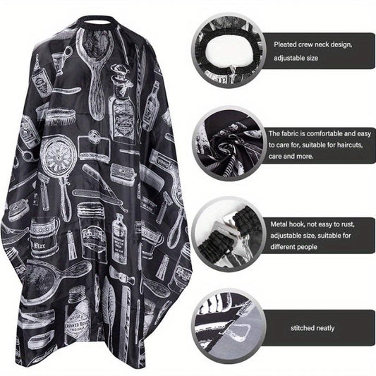 Hair Cutting Salon Styling Cape Set with Neck Duster Brush and Comb